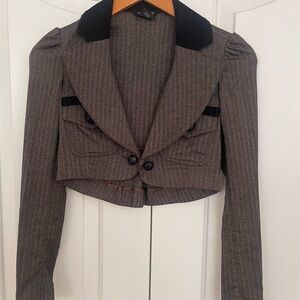 Guess Brown and Black Cropped Blazer